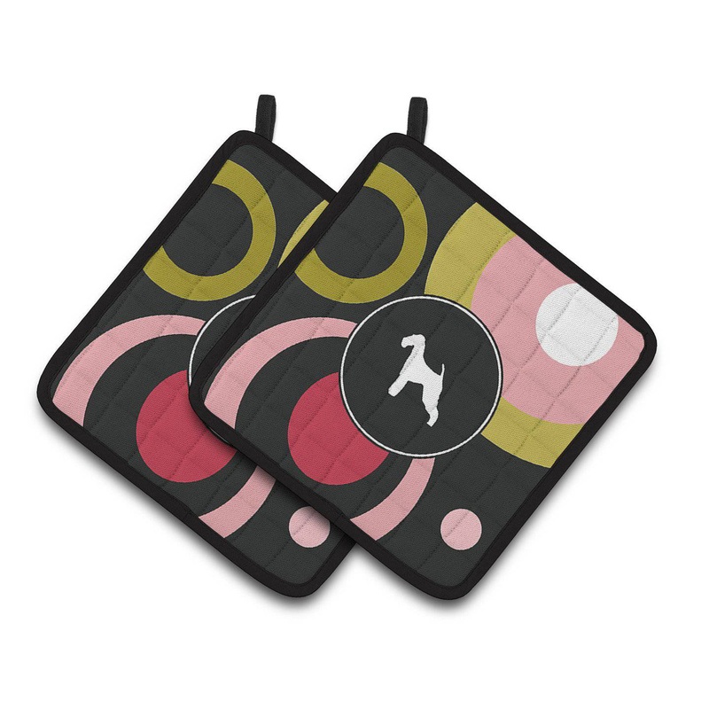 Airedale Pot Holders - Set of 2 Decorative Kitchen Helpers | Made in the USA KJ1003PTHD