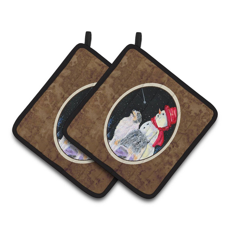 Australian Shepherd Pot Holders - Set of 2 Decorative Kitchen Helpers | Made in the USA SS8574PTHD
