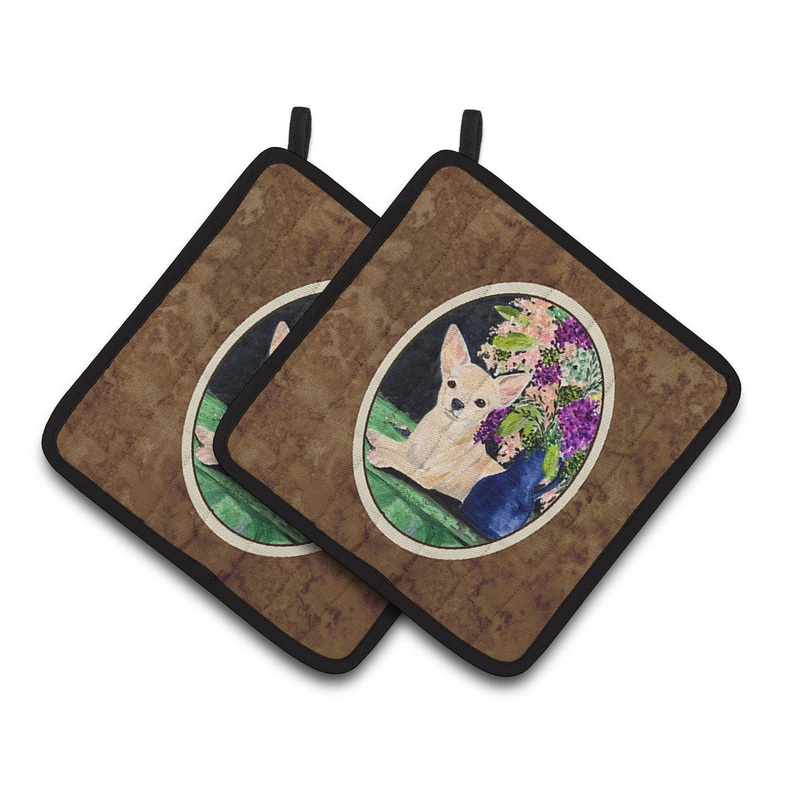 Chihuahua Pot Holders - Set of 2 Decorative Kitchen Helpers | Made in the USA SS8289PTHD