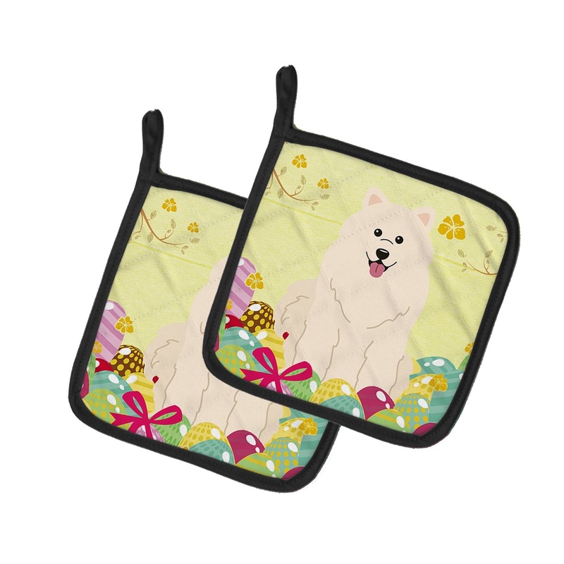 Easter Eggs Samoyed Pot Holders - Set of 2 - Heat-Resistant Kitchen Essentials BB6030PTHD