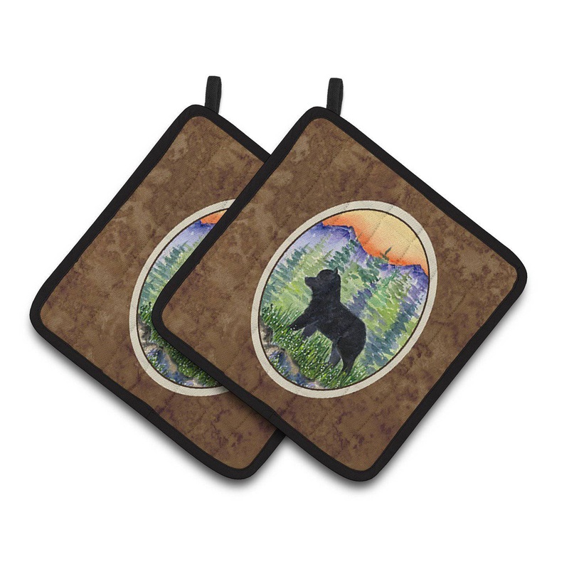 Schipperke Pot Holders - Set of 2 Decorative Kitchen Helpers | Made in the USA SS8231PTHD