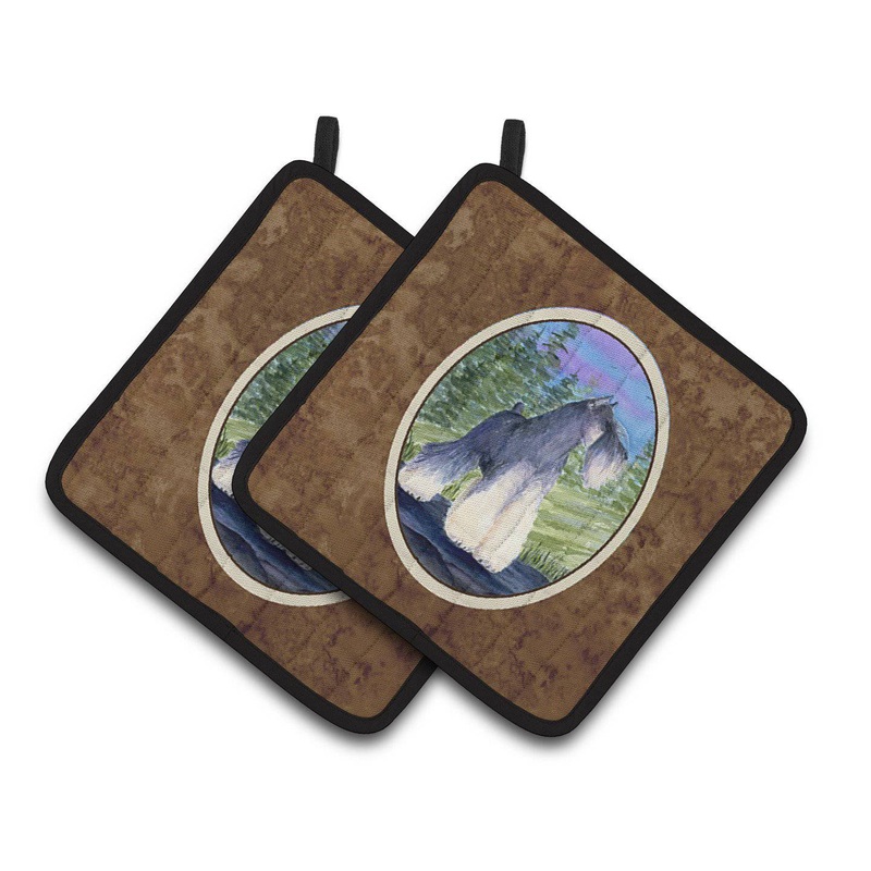 Schnauzer Pot Holders - Set of 2 Decorative Kitchen Helpers | Made in the USA SS1061PTHD