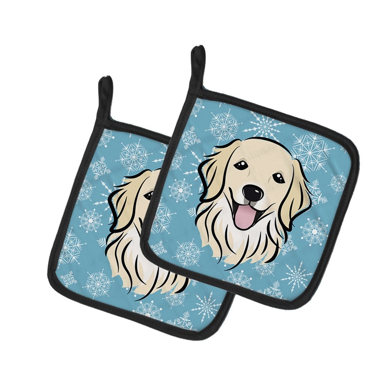 Snowflake Golden Retriever Pot Holders - Set of 2 - Heat-Resistant Kitchen Essentials BB1639PTHD