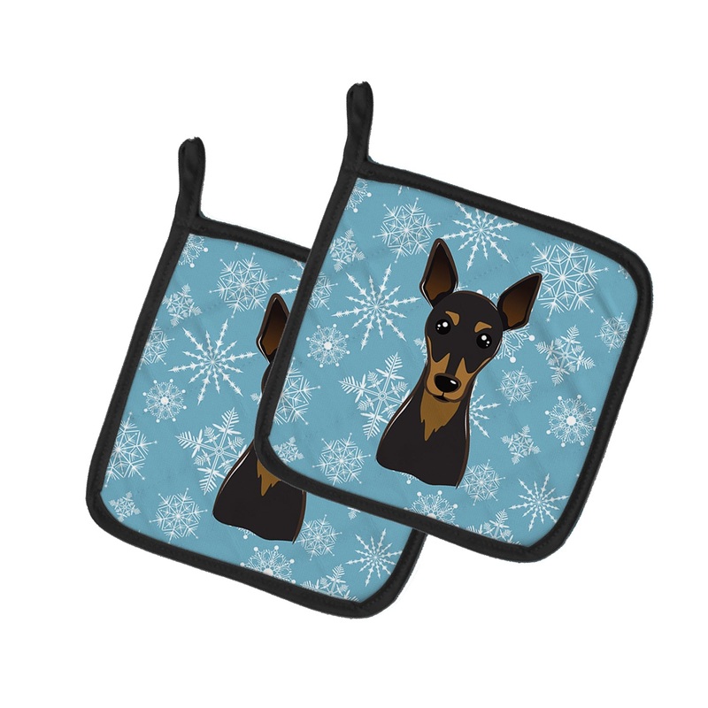 Snowflake Min Pin Pot Holders - Set of 2 - Heat-Resistant Kitchen Essentials BB1674PTHD