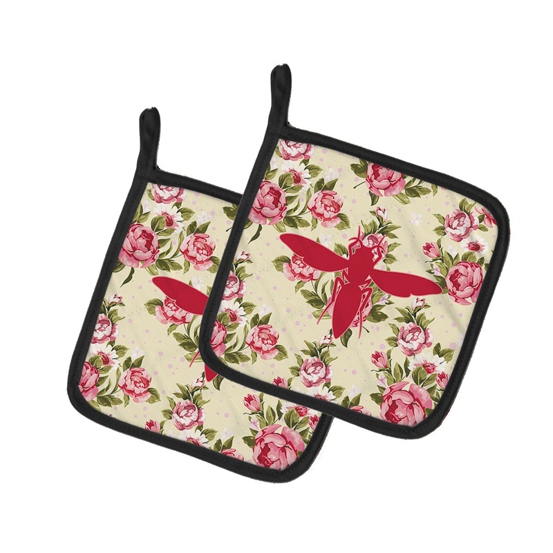 Yellow Jacket Shabby Chic Yellow Roses Pot Holders - Set of 2 - Heat-Resistant Kitchen Essentials BB1053-RS-YW-PTHD