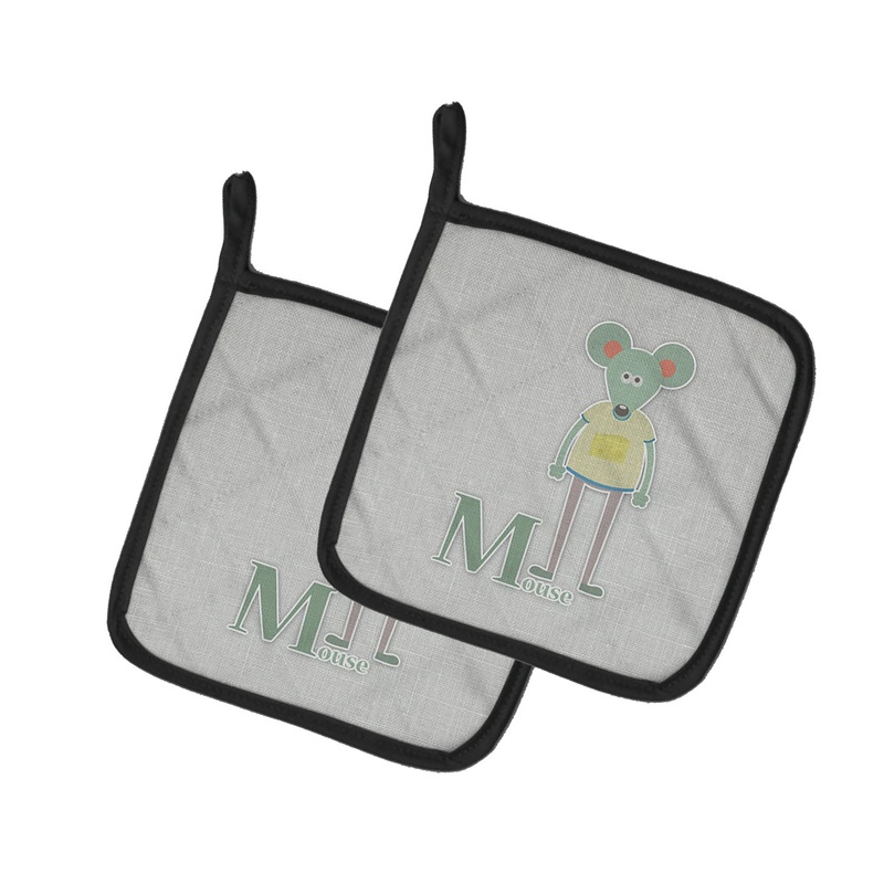 Alphabet M for Mouse Pot Holders - Set of 2 - Heat-Resistant Kitchen Essentials BB5738PTHD