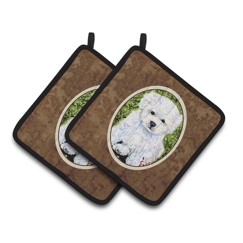 Bichon Frise Pot Holders - Set of 2 Decorative Kitchen Helpers | Made in the USA SS8913PTHD