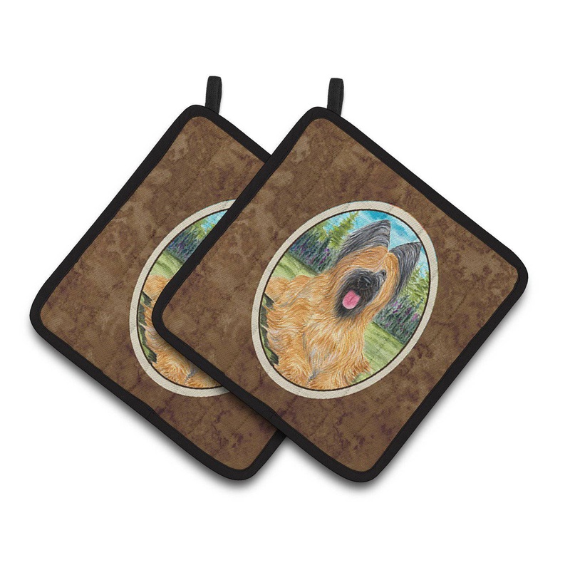 Briard Pot Holders - Set of 2 Decorative Kitchen Helpers | Made in the USA SS8035PTHD