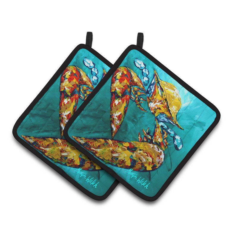 Crab Beam of Light Pot Holders - Set of 2 Decorative Kitchen Helpers | Made in the USA MW1139PTHD