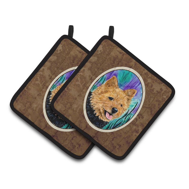 Norwich Terrier Pot Holders - Set of 2 Decorative Kitchen Helpers | Made in the USA SS8431PTHD