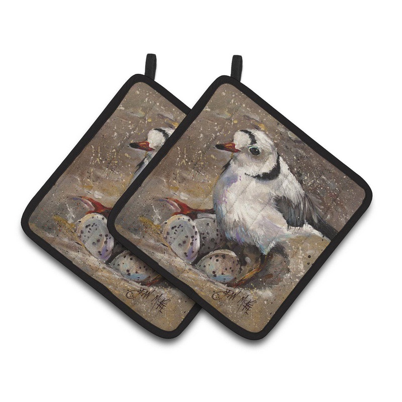 Piping Plover Pot Holders - Set of 2 Decorative Kitchen Helpers | Made in the USA JMK1215PTHD
