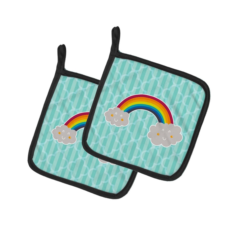 Rainbow in Clouds Pot Holders - Set of 2 - Heat-Resistant Kitchen Essentials BB6789PTHD