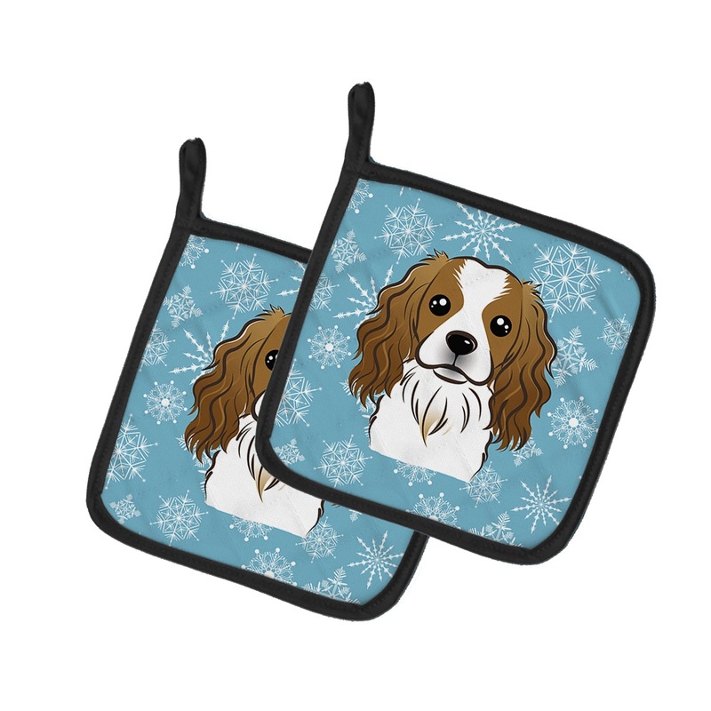 Snowflake Cavalier Spaniel Pot Holders - Set of 2 - Heat-Resistant Kitchen Essentials BB1658PTHD