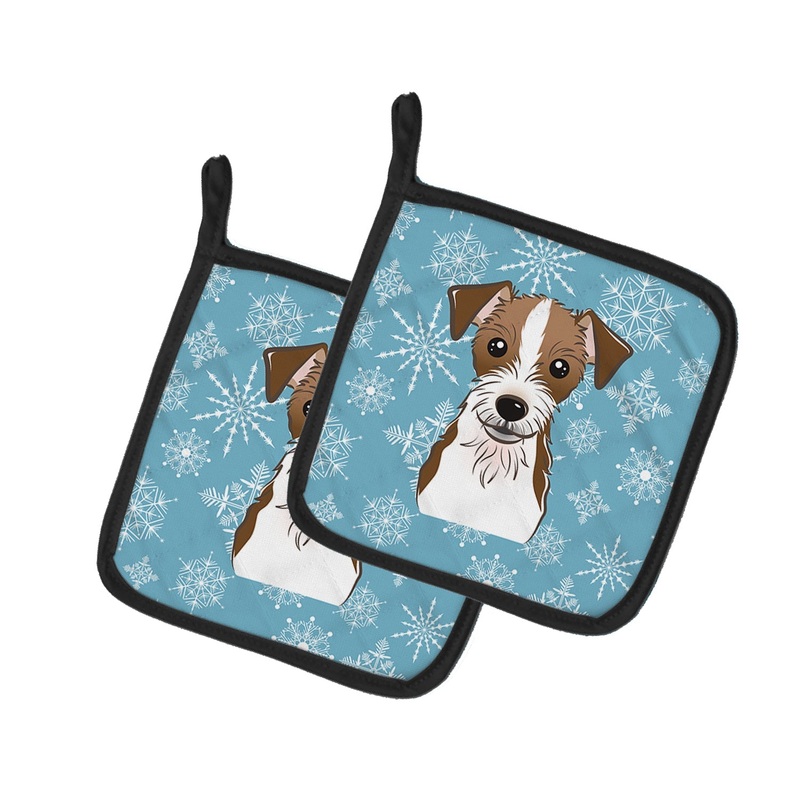 Snowflake Jack Russell Terrier Pot Holders - Set of 2 - Heat-Resistant Kitchen Essentials BB1636PTHD