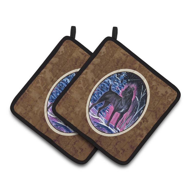 Starry Night Cane Corso Pot Holders - Set of 2 Decorative Kitchen Helpers | Made in the USA SS8410PTHD