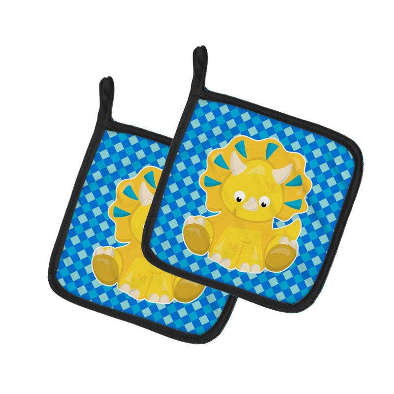 Triceratops Dinosaur Pot Holders - Set of 2 - Heat-Resistant Kitchen Essentials BB6894PTHD