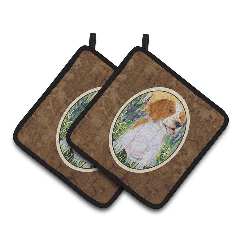 Welsh Springer Spaniel Pot Holders - Set of 2 Decorative Kitchen Helpers | Made in the USA SS8219PTHD