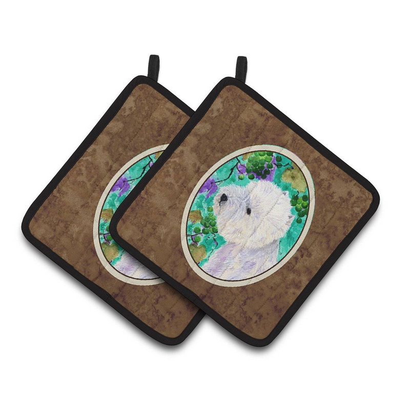 Westie Pot Holders - Set of 2 Decorative Kitchen Helpers | Made in the USA SS1064PTHD