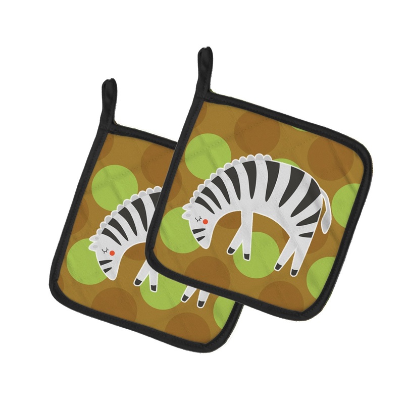Zebra Pot Holders - Set of 2 - Heat-Resistant Kitchen Essentials BB6787PTHD