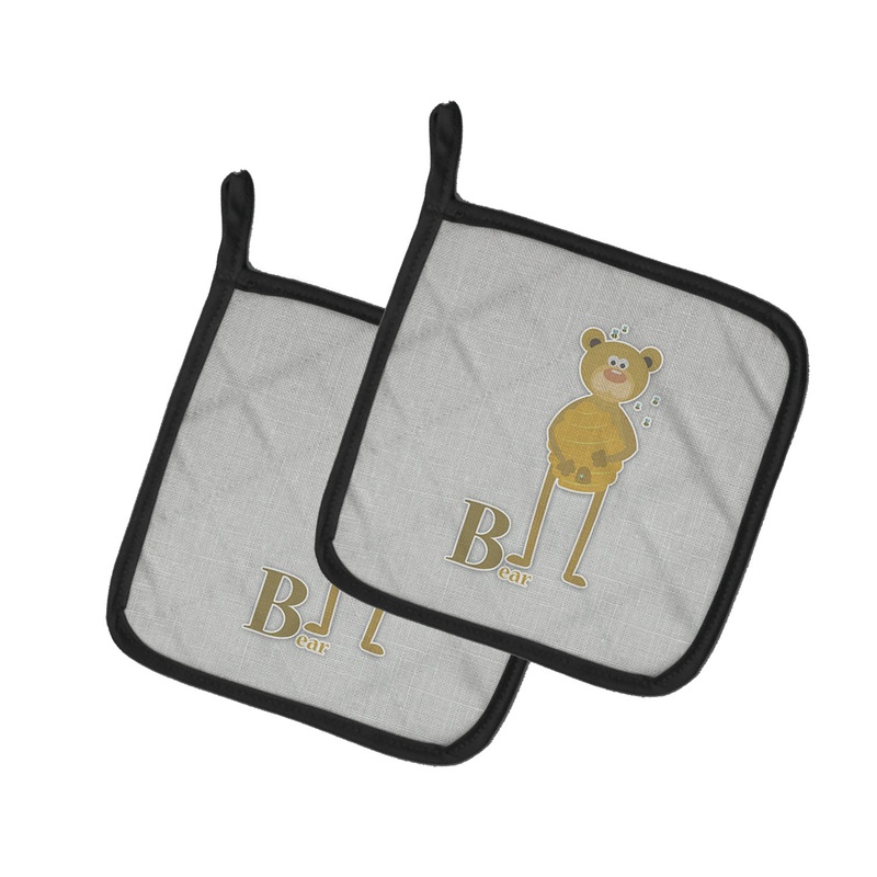 Alphabet B for Bear Pot Holders - Set of 2 - Heat-Resistant Kitchen Essentials BB5727PTHD