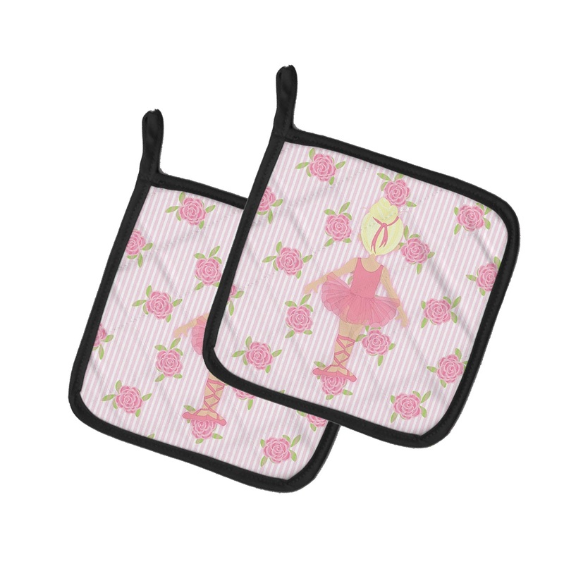 Ballerina Blonde Back Pose Pot Holders - Set of 2 - Heat-Resistant Kitchen Essentials BB5167PTHD