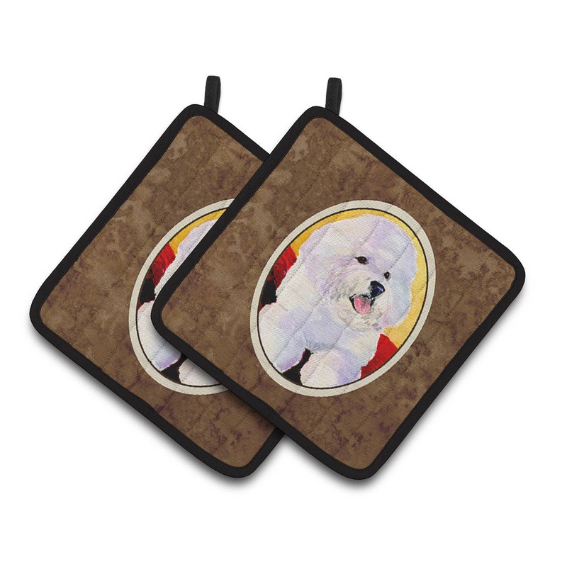 Bichon Frise Pot Holders - Set of 2 Decorative Kitchen Helpers | Made in the USA SS8921PTHD