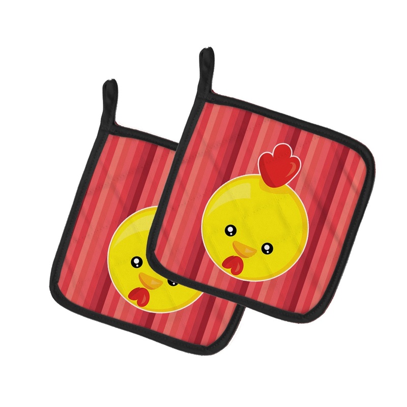 Chicken Face Pot Holders - Set of 2 - Heat-Resistant Kitchen Essentials BB6929PTHD