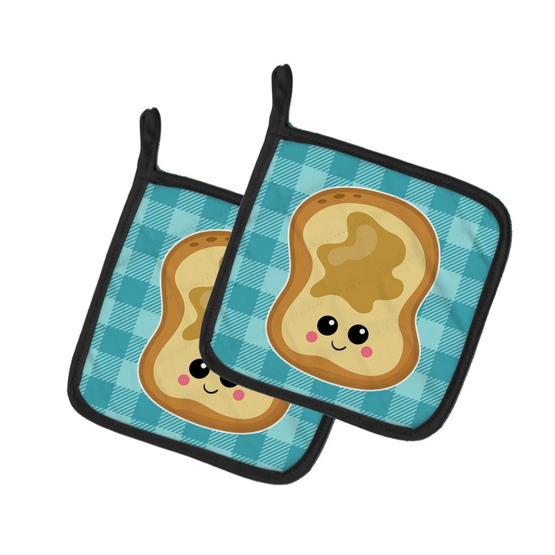 Peanut Butter Toast Pot Holders - Set of 2 - Heat-Resistant Kitchen Essentials BB6843PTHD