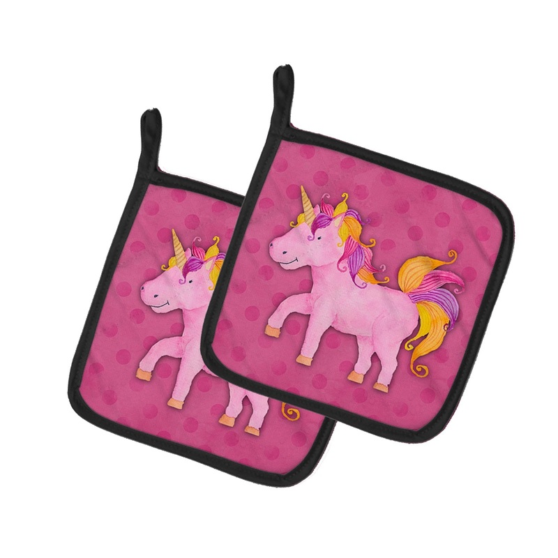 Unicorn Watercolor Pot Holders - Set of 2 - Heat-Resistant Kitchen Essentials BB7408PTHD