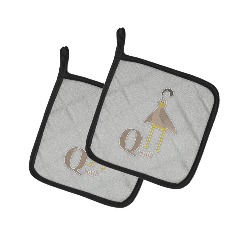 Alphabet Q for Quail Pot Holders - Set of 2 - Heat-Resistant Kitchen Essentials BB5742PTHD