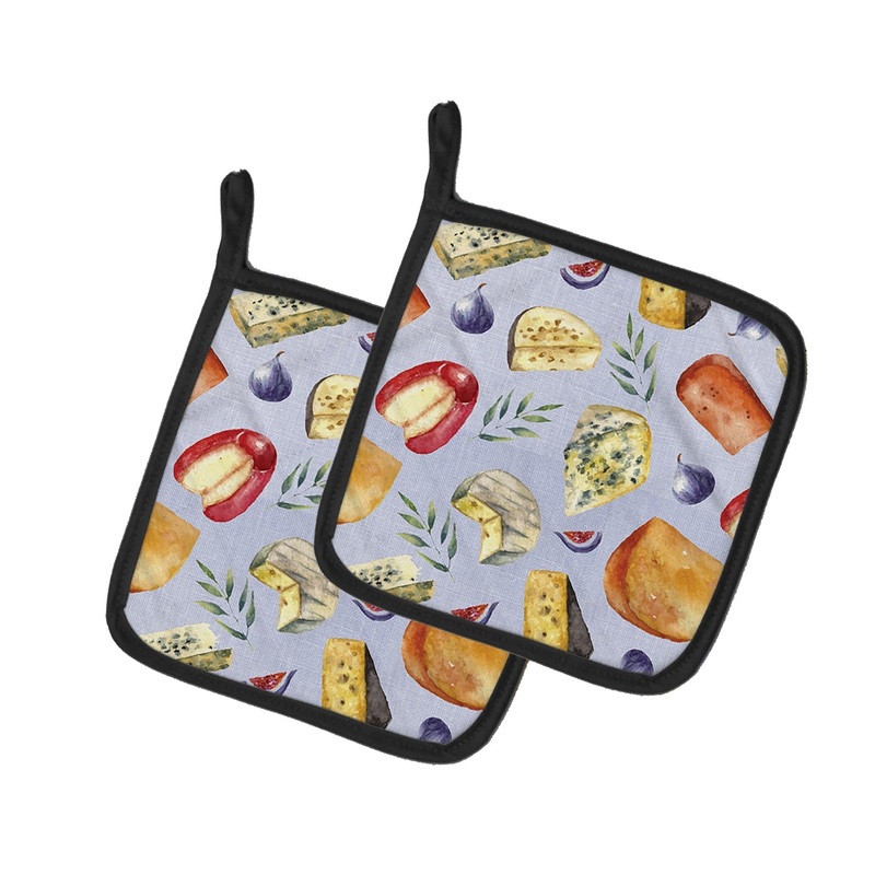 Assortment of Cheeses Pot Holders - Set of 2 - Heat-Resistant Kitchen Essentials BB5198PTHD