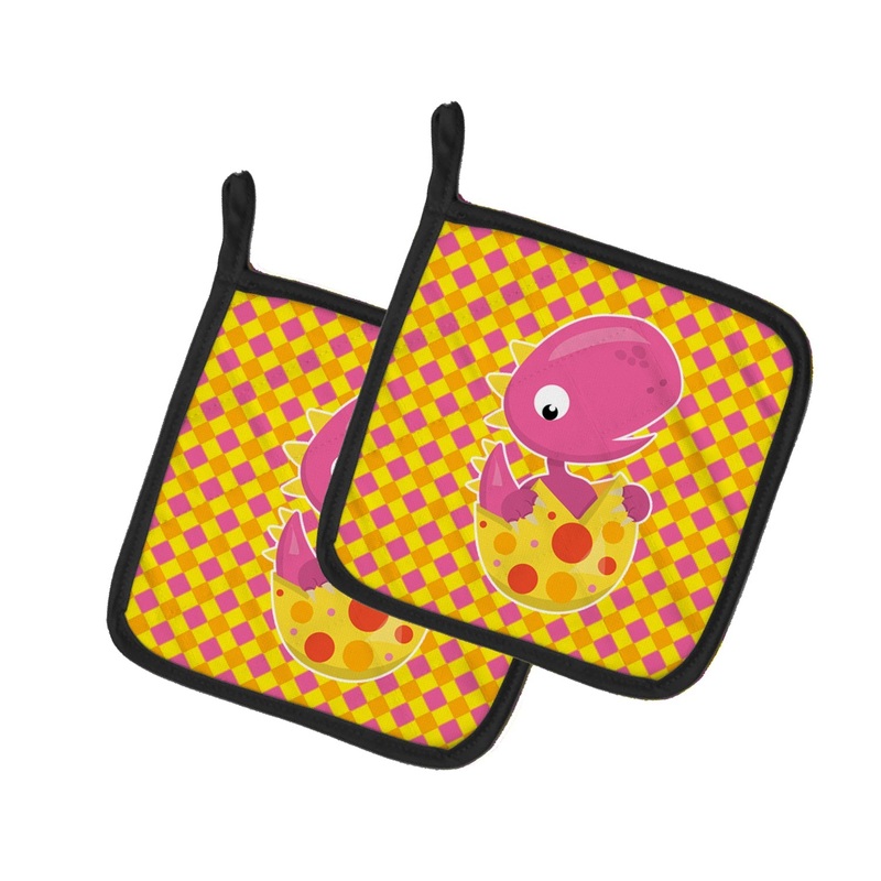 Baby T-Rex Dinosaur Hatching Pot Holders - Set of 2 - Heat-Resistant Kitchen Essentials BB6892PTHD