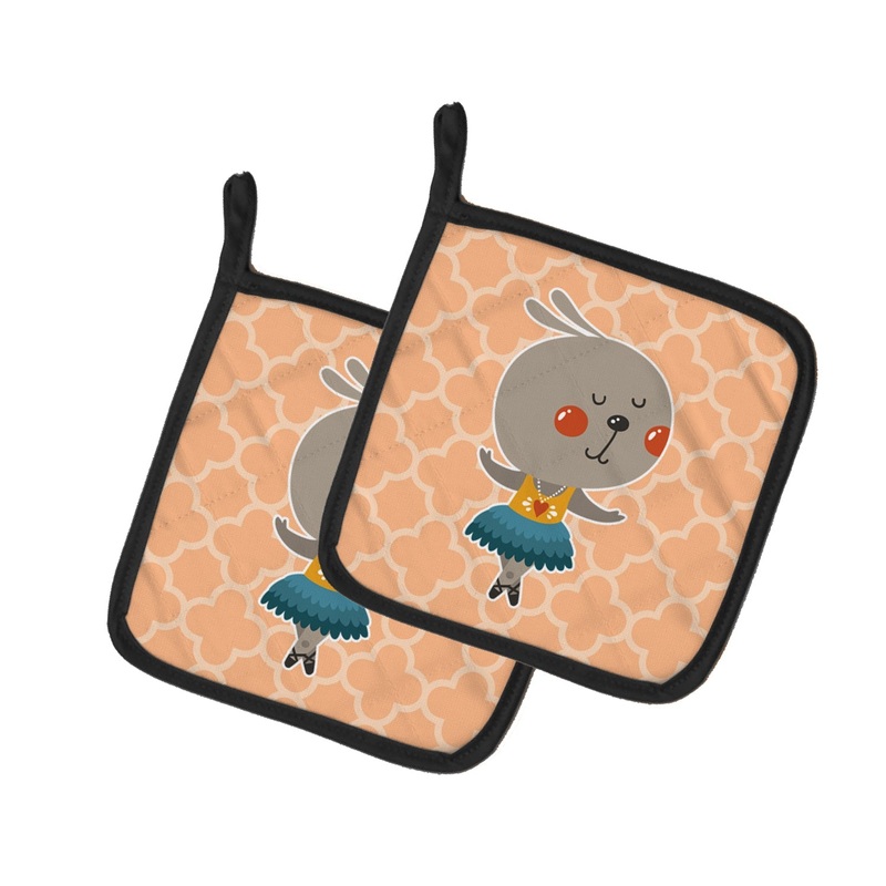 Ballerina Rabbit Pot Holders - Set of 2 - Heat-Resistant Kitchen Essentials BB6727PTHD