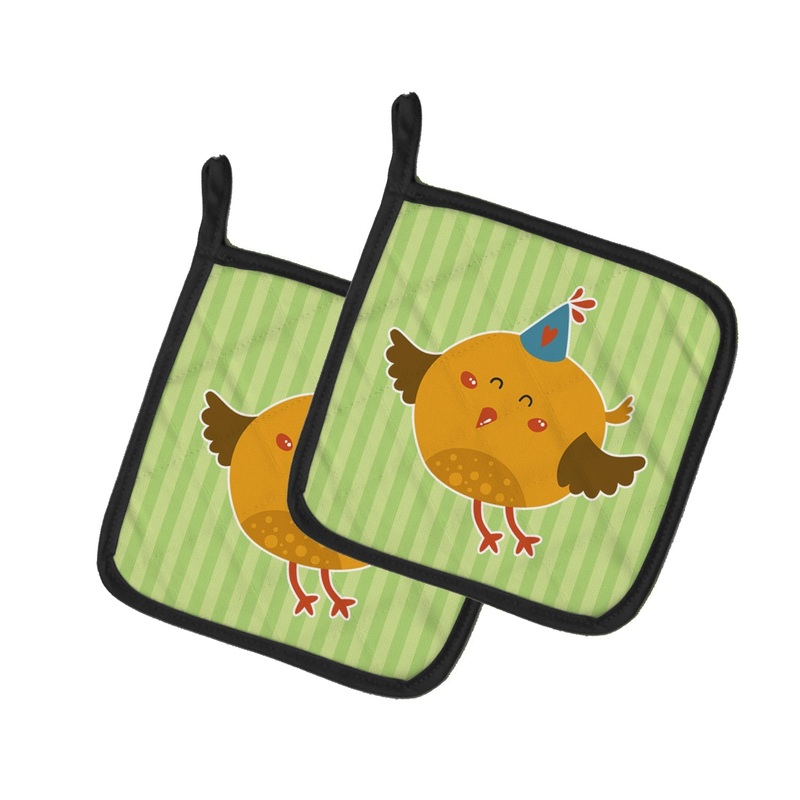 Birthday Bird Pot Holders - Set of 2 - Heat-Resistant Kitchen Essentials BB6731PTHD