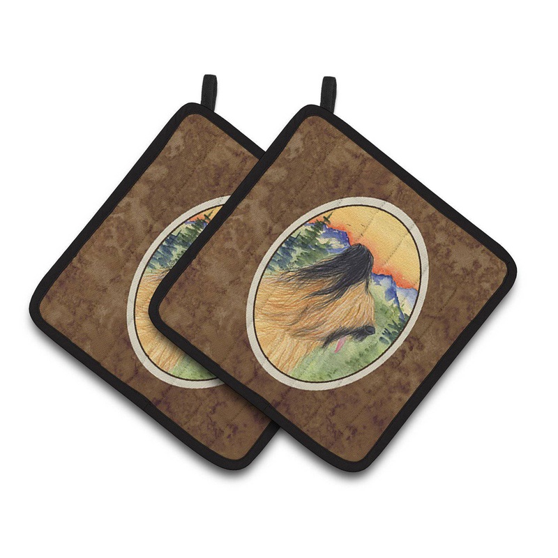 Briard Pot Holders - Set of 2 Decorative Kitchen Helpers | Made in the USA SS8318PTHD