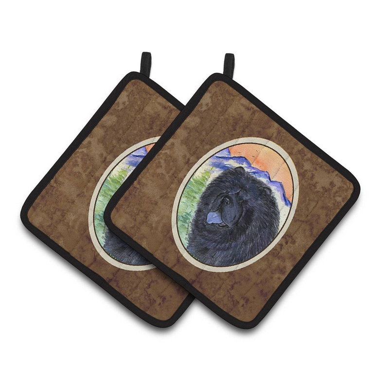 Chow Chow Pot Holders - Set of 2 Decorative Kitchen Helpers | Made in the USA SS8191PTHD