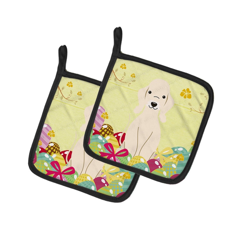 Easter Eggs Bedlington Terrier Sandy Pot Holders - Set of 2 - Heat-Resistant Kitchen Essentials BB6091PTHD