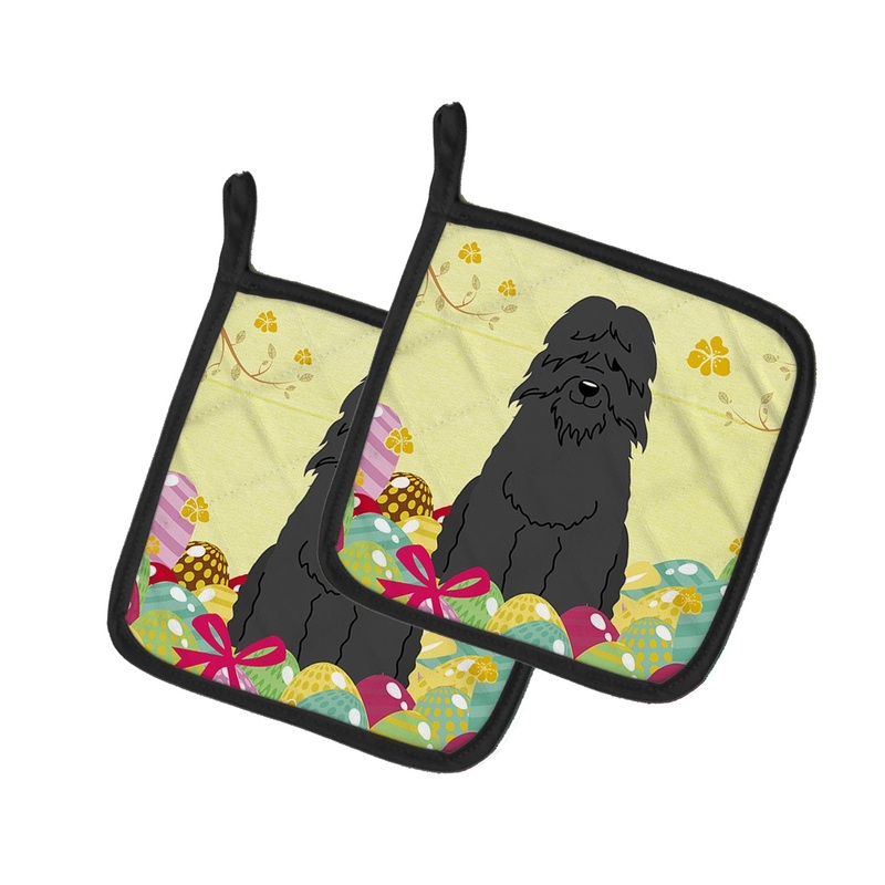 Easter Eggs Bouvier des Flandres Pot Holders - Set of 2 - Heat-Resistant Kitchen Essentials BB6074PTHD