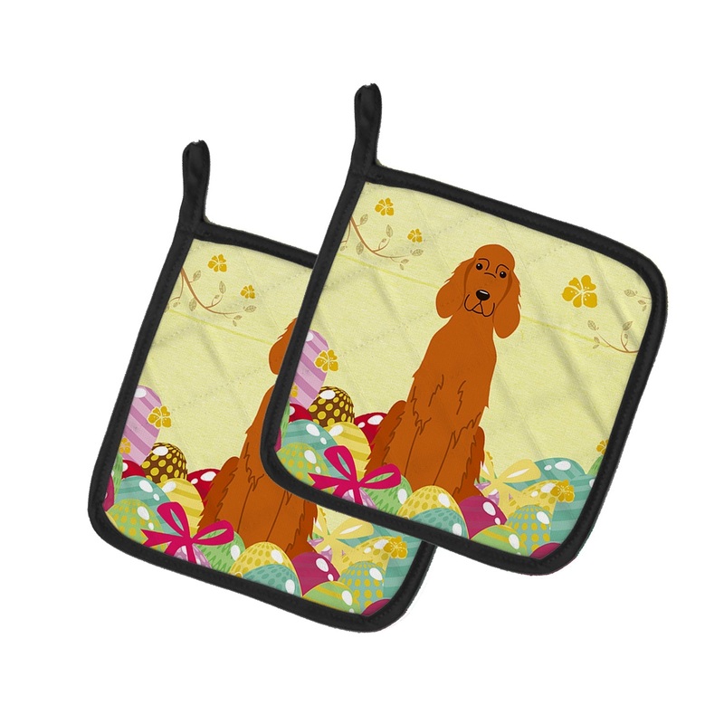 Easter Eggs Irish Setter Pot Holders - Set of 2 - Heat-Resistant Kitchen Essentials BB6064PTHD