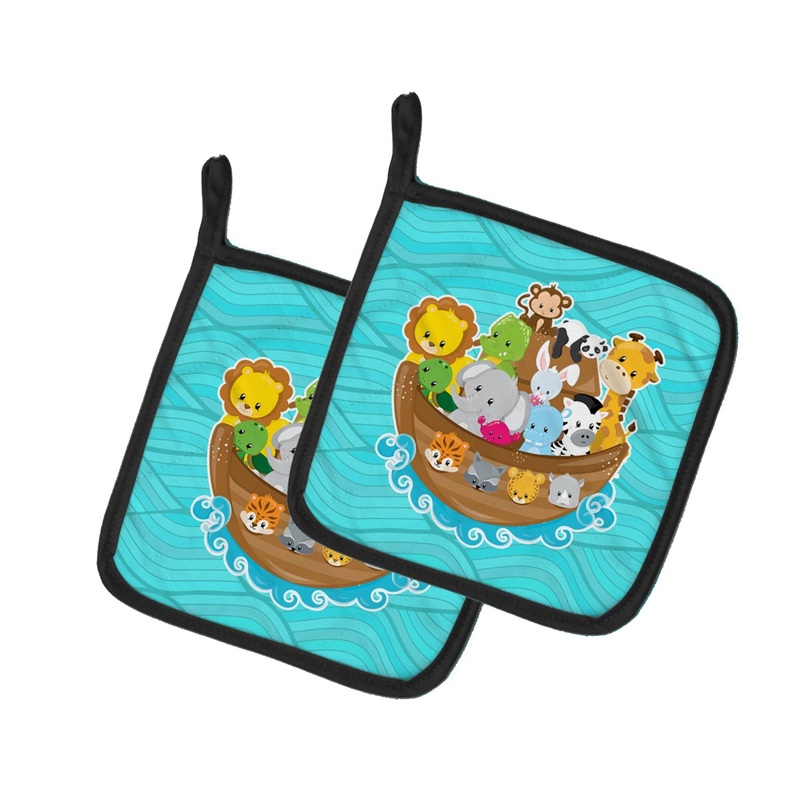 Noah's Ark Pot Holders - Set of 2 - Heat-Resistant Kitchen Essentials BB7021PTHD