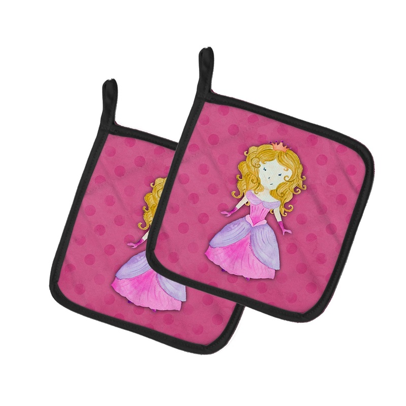 Princess Watercolor Pot Holders - Set of 2 - Heat-Resistant Kitchen Essentials BB7407PTHD
