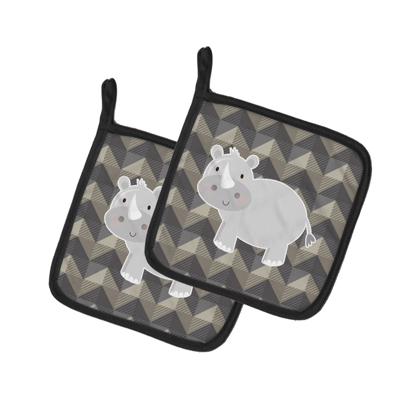 Rhinoceros Pot Holders - Set of 2 - Heat-Resistant Kitchen Essentials BB7033PTHD