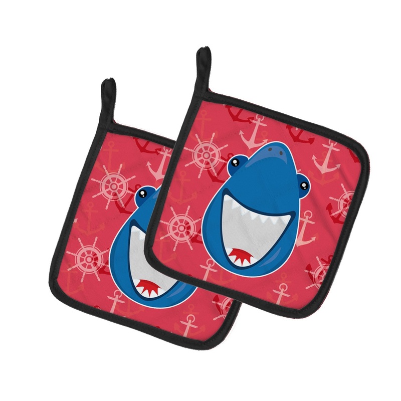 Shark Wide Open Pot Holders - Set of 2 - Heat-Resistant Kitchen Essentials BB6945PTHD