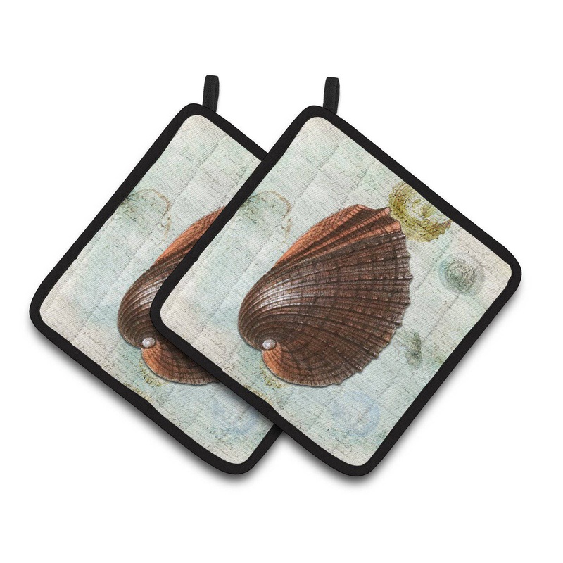 Shells   Pot Holders - Set of 2 Decorative Kitchen Helpers | Made in the USA SB3032PTHD
