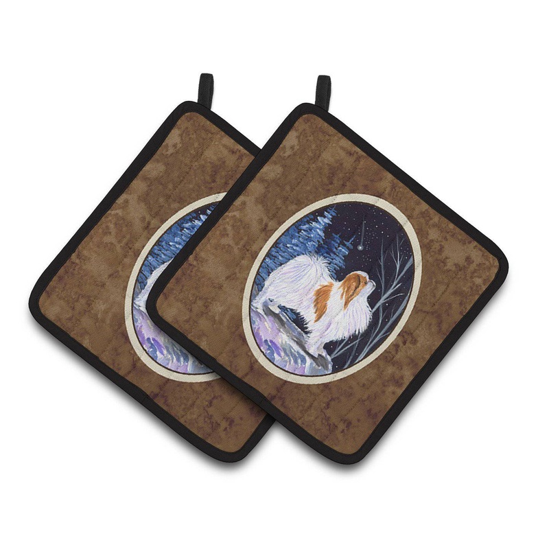 Starry Night Japanese Chin Pot Holders - Set of 2 Decorative Kitchen Helpers | Made in the USA SS8363PTHD