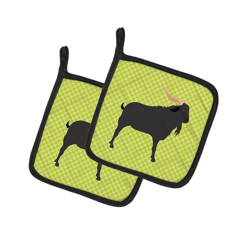 Verata Goat Green Pot Holders - Set of 2 - Heat-Resistant Kitchen Essentials BB7708PTHD