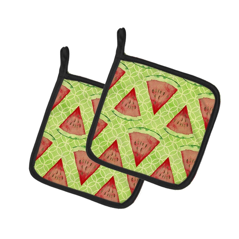 Watercolor Watermelon Pot Holders - Set of 2 - Heat-Resistant Kitchen Essentials BB7518PTHD