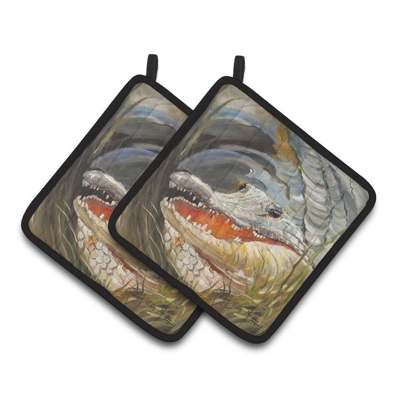 Alligator Pot Holders - Set of 2 Decorative Kitchen Helpers | Made in the USA JMK1208PTHD
