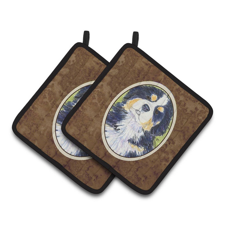 Bernese Mountain Dog Pot Holders - Set of 2 Decorative Kitchen Helpers | Made in the USA SS1059PTHD