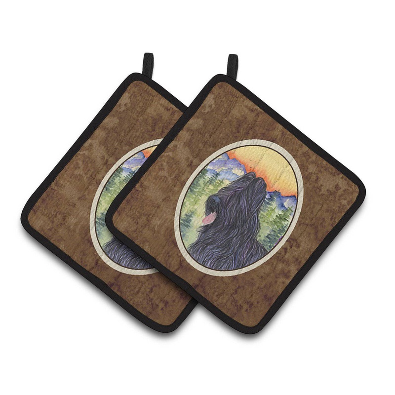 Briard Pot Holders - Set of 2 Decorative Kitchen Helpers | Made in the USA SS8319PTHD
